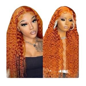 Source Unknown ginger  Curly Lace Front Wig - Vibrant Copper Tones